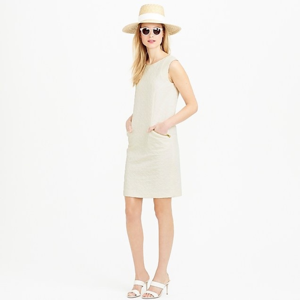 Jacquard zip-pocket shift dress Size XS